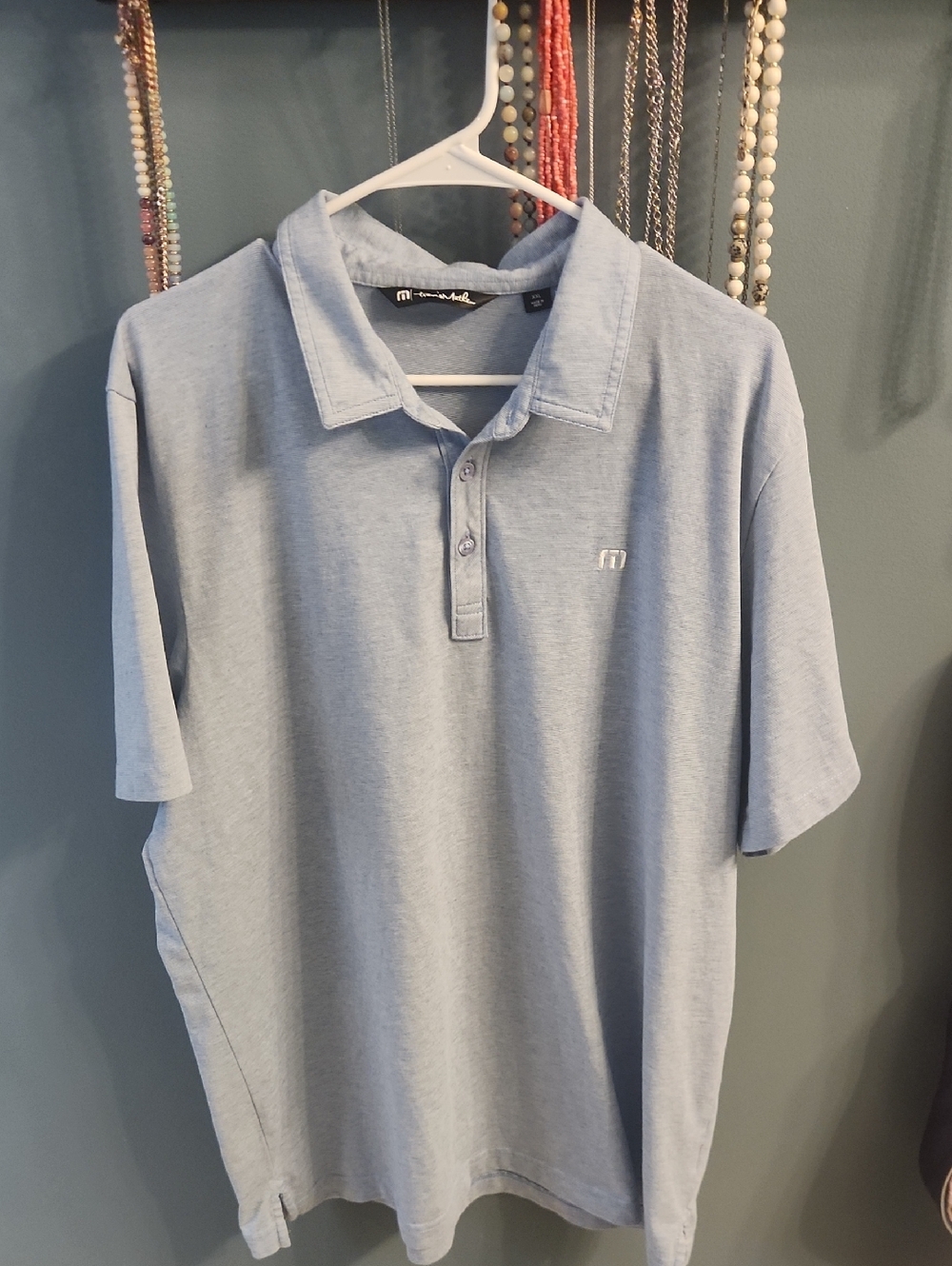 Men's Travis Mathew Light Blue Polo Golf Shirt
